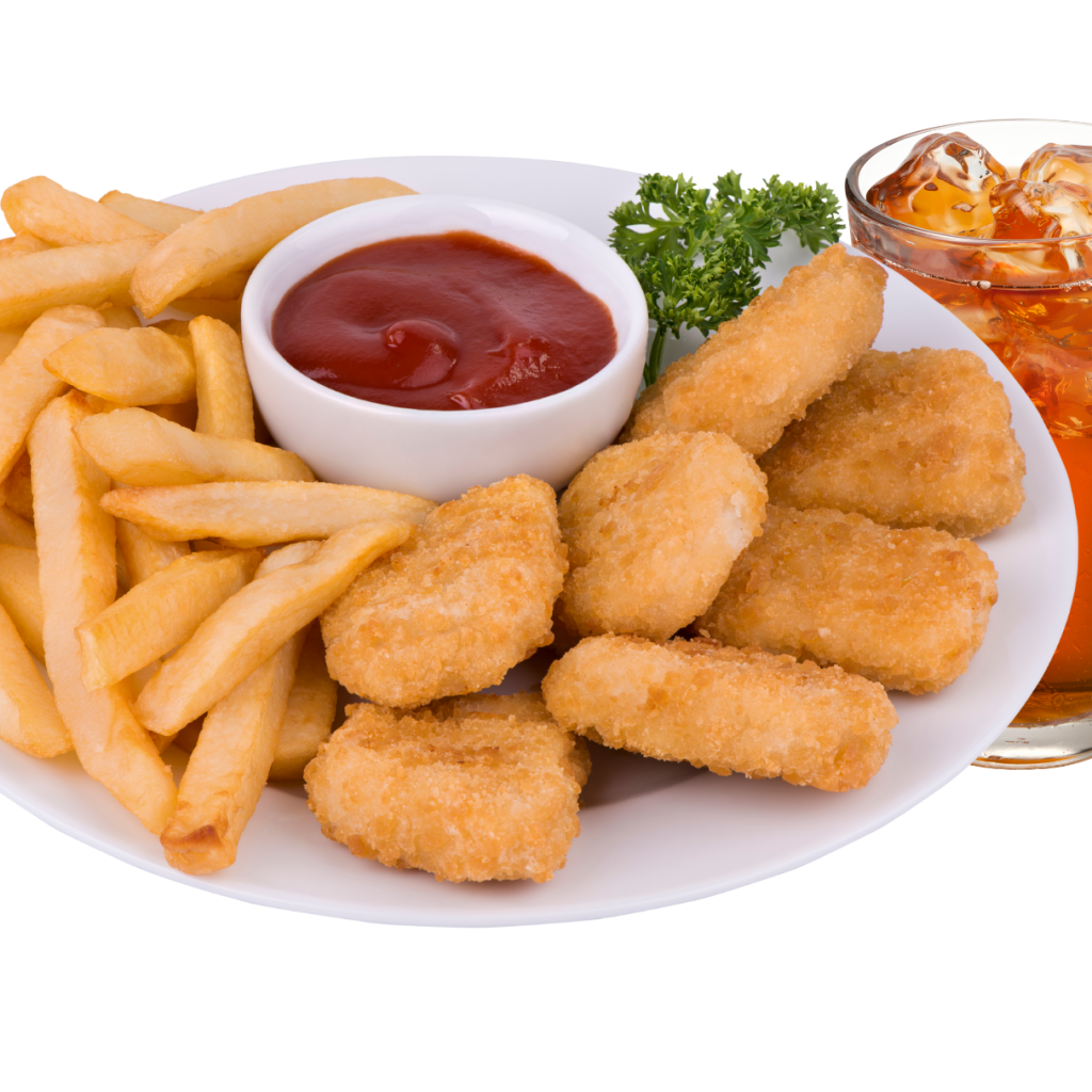 nuggets + fries + drink + dip